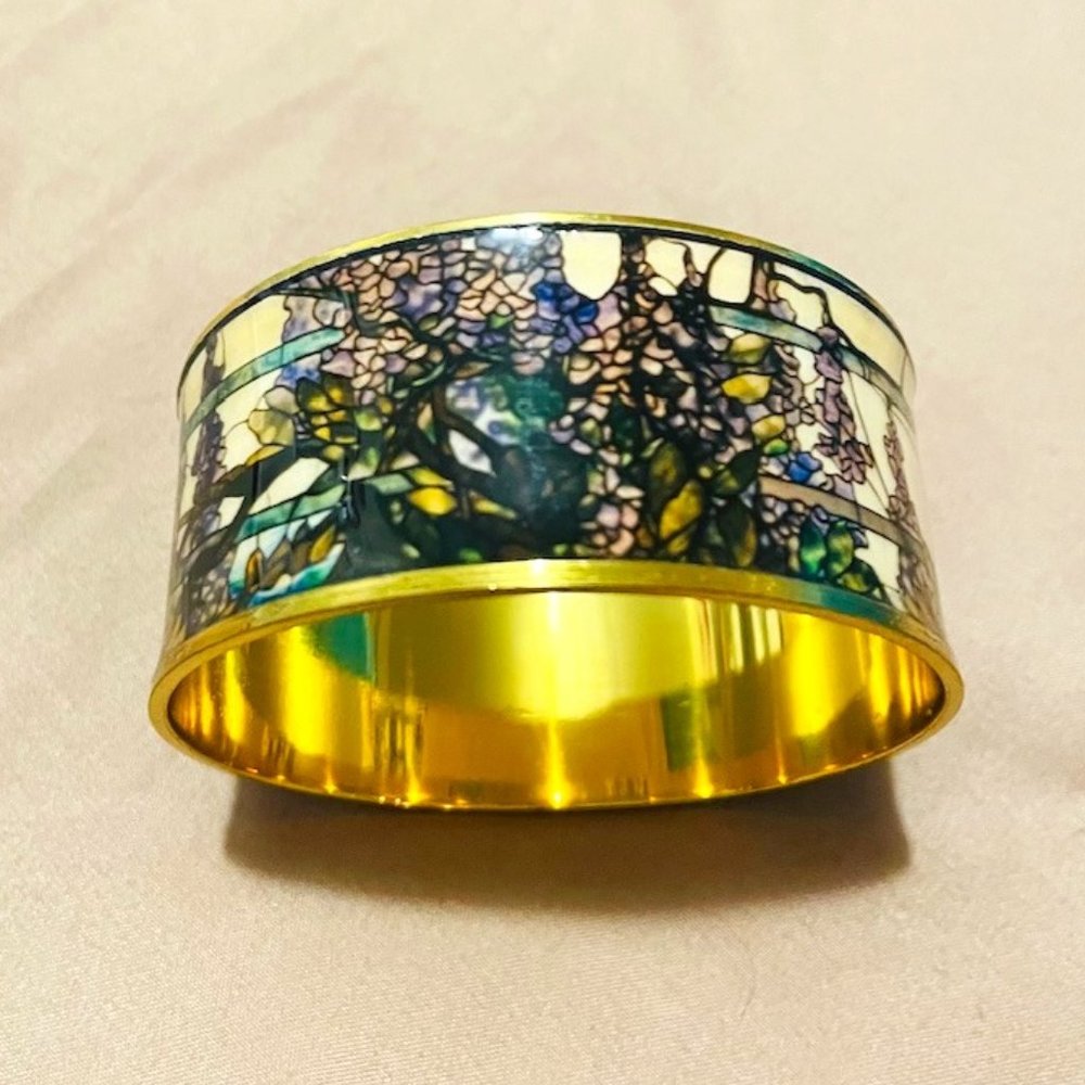 Louis Comfort Tiffany Wisteria Glass Bangle Bracelet